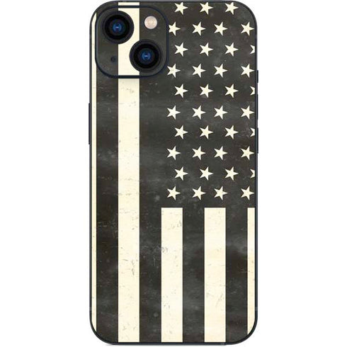 Black & White USA Flag iPhone 15 Skin